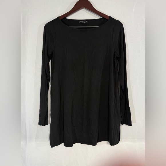 Eileen Fisher Black Long Sleeve Shirt XS Stretch sustainable fashion Layering - Picture 1 of 5